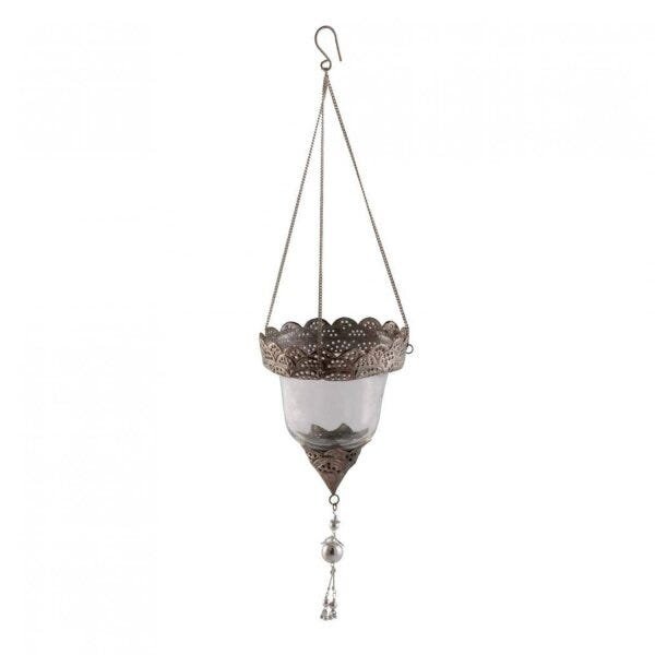 Suporte Pendente para Vela de Vidro e Metal 17cmx13cm Vênus Victrix - 1