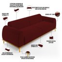 Ver imagem 4 de Sofá 04 Lugares Para Sala de Estar Kiev 260 cm D02 Veludo Marsala C-278 - Lyam Decor
