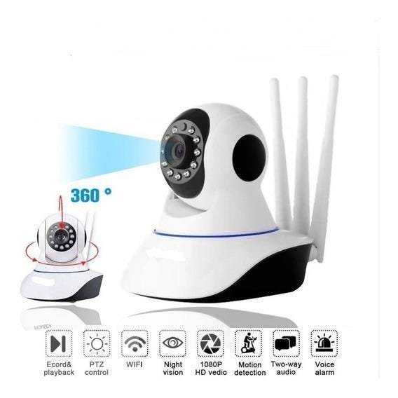 Câmera Wifi 360 3 Antenas Nehc 720P C Cartão Sd - 7