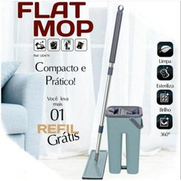 Mop Flat Rodo E Balde Esfregão Limpeza Com 3 Refis - 6