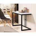Ver imagem 1 de Mesa Escrivaninha Vintage Multiuso com Pés em Aço Moveis House Branco