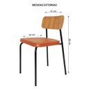 Ver imagem 5 de Cadeira Student Decorativa Preta Caramelo Overseas
