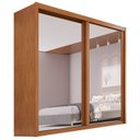 Ver imagem 2 de Guarda-Roupa Casal 2 Portas Espelhadas de Correr 3 Gavetas MDF Pietro Laranja/Rubi