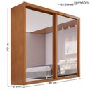 Ver imagem 3 de Guarda-Roupa Casal 2 Portas Espelhadas de Correr 3 Gavetas MDF Pietro Laranja/Rubi