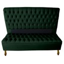 Ver imagem 1 de Cabeceira e Recamier Iza para Cama Box Casal Queen 1.60 - Suede - Sv Decor: Verde