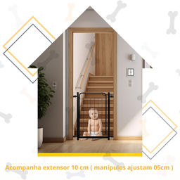 Portão Pet Proteção Criança Bebê Cachorro Cão Small com Extensor 10cm Itagold - 5