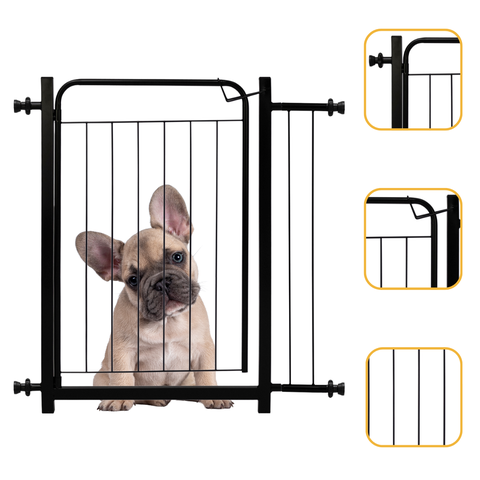 Portão Pet Preto Proteção Criança Bebê Cachorro Cão com Extensor 10cm Itagold