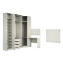 Ver imagem 3 de Guarda Roupa Canto Closet sem Portas 5 Peças, Cabeceira Solteiro e Escrivaninha Prime Luciane Móveis