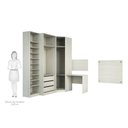 Ver imagem 6 de Guarda Roupa Canto Closet sem Portas 5 Peças, Cabeceira Solteiro e Escrivaninha Prime Luciane Móveis