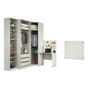 Ver imagem 2 de Guarda Roupa Canto Closet sem Portas 5 Peças, Cabeceira Solteiro e Escrivaninha Prime Luciane Móveis