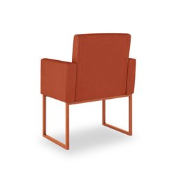 Kit 06 Poltronas Cadeira/sala Terracota - Base Ferro Cobre - 6