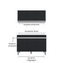 Ver imagem 4 de Balcão Gabinete Manu 120cm com Tampo e Armário Aéreo Andreia 120cm - Preto