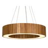 Lustre Pendente Anel Ripado 60cm - Madeira Amêndola, Bivolt - 4
