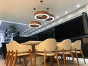 Ver imagem 2 de Lustre Pendente Anel Ripado 60cm - Madeira Amêndola, Bivolt
