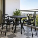 Ver imagem 1 de Jogo Mesa Alumínio 90cm + 4 Cadeiras Alegra Resistente Jardim Cozinha