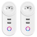 Ver imagem 1 de Kit 2 Tomadas Inteligentes Lspa2 Wifi Celular Usb Alexa Google Home 10a Branco