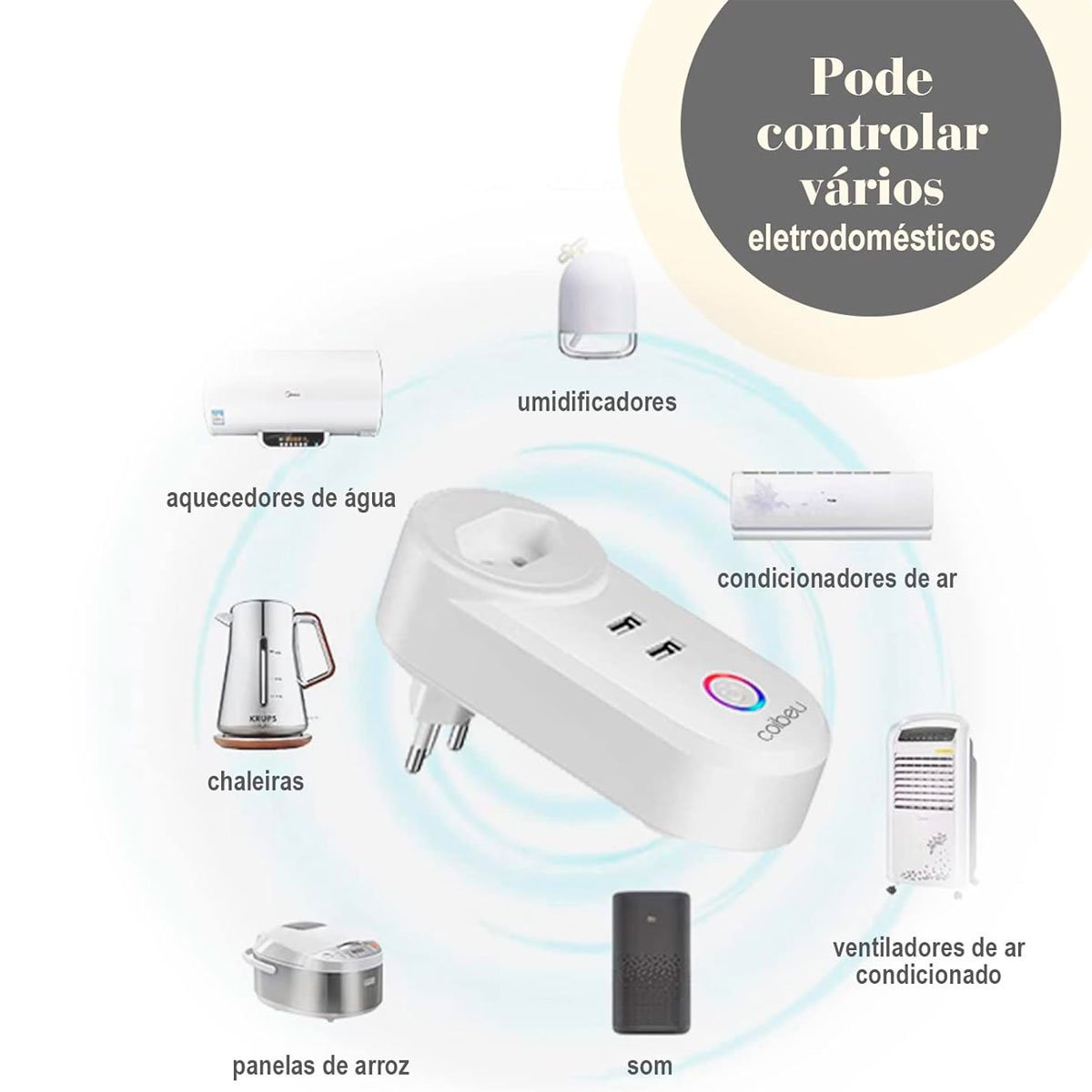 Kit 2 Tomadas Inteligentes Lspa2 Wifi Celular Usb Alexa Google Home 10a Branco - 6