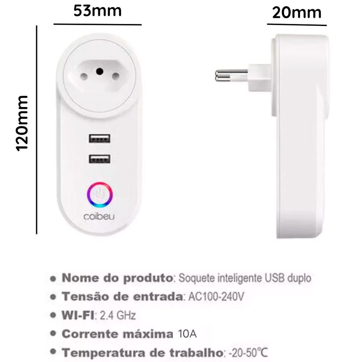 Kit 2 Tomadas Inteligentes Lspa2 Wifi Celular Usb Alexa Google Home 10a Branco - 14