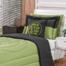 Colcha Solteiro Cobre Leito Dupla Face 04 Peças Monster Verde/preto - 3