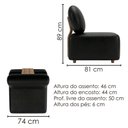 Ver mais imagens de Poltrona Modular Block com Pés Torneados em Madeira e Revestimento em Courino Café Milani