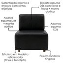 Ver imagem 7 de Poltrona Modular Block com Pés Torneados em Madeira e Revestimento em Courino Café Milani