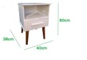 Ver imagem 3 de Kit 2 Mesa de Cabeceiras Retrô 1 Gaveta Branco Pés Mesa Cabeceiras