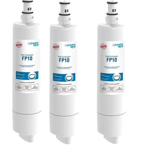 Kit 3 Refis Fp10 para Purificadores Consul Cpb34, Cpb34ab, Cpb34as, Cpb34af, Cpc35, Cpb36af, Cpb36ab