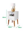 Ver imagem 2 de Mesa de Cabeceira Retrô 1 Gaveta Branco Frete Grá