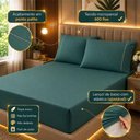 Ver imagem 3 de Jogo de Cama Quality Queen Micropercal 600 Fios Macio Verde Musgo Casa Show Enxovais