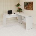 Ver imagem 1 de Mesa de Escritório em L 30mm com Gaveteiro Suspenso e Chave F5 Office