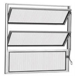 Vitro de Alumínio 60x80 Vidro Canelado Janellot - 1