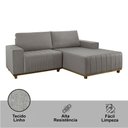 Ver imagem 4 de Sofá Fixo com Chaise 185cm Boreal Linho com Molas Lado Direito Meu Sofá Online