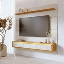 Ver imagem 1 de Painel para TV até 65 Polegadas com LED 3 Portas e 1 Prateleira Multimóveis Crcol-PTV029 Off White