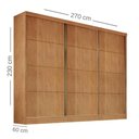 Ver imagem 2 de Guarda-roupa Casal 3 Portas 6 Gavetas - Bergamo-nature - Bianchi Móveis