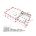 Ver imagem 2 de Kit Cuba Calha Gourmet Cozinha Pia 70x40 + Torneira Slim Monocomando + Acessórios Aço Inox 304 Cozix