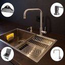 Ver imagem 5 de Kit Cuba Calha Gourmet Cozinha Pia 70x40 + Torneira Slim Monocomando + Acessórios Aço Inox 304 Cozix