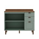 Ver imagem 4 de Gabinete para Banheiro 100% MDF 2 Portas 3 Gavetas Modelo Americano Provençal Iluminata Verde/Mint/É