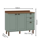 Ver imagem 3 de Gabinete para Banheiro 100% MDF 2 Portas 3 Gavetas Modelo Americano Provençal Iluminata Verde/Mint/É