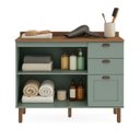 Ver imagem 5 de Gabinete para Banheiro 100% MDF 2 Portas 3 Gavetas Modelo Americano Provençal Iluminata Verde/Mint/É