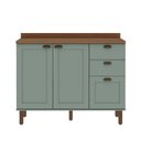 Ver imagem 2 de Gabinete para Banheiro 100% MDF 2 Portas 3 Gavetas Modelo Americano Provençal Iluminata Verde/Mint/É