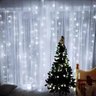 Cortina Natal Branco Frio 500 Lâmpadas LED Pisca-Pisca Iluminação Natalina Festa Luz Sala Decoração  - 4