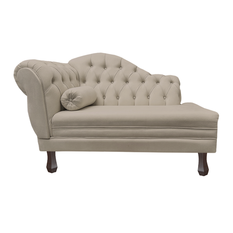 Recamier Sofá Direito Larissa 120cm Sala Veludo Bege - Incasa Decor