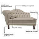 Ver imagem 6 de Recamier Sofá Direito Larissa 120cm Sala Veludo Bege - Incasa Decor
