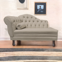 Ver imagem 2 de Recamier Sofá Direito Larissa 120cm Sala Veludo Bege - Incasa Decor