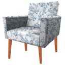 Ver imagem 2 de Kit 2 Poltrona Decorativa Nina e Puff Almofada Suede Folha Azul