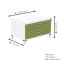 Ver imagem 3 de Mapoteca Mont 5 Gavetas 71,3cm x 120,4cm Aço Branco/Verde Miró