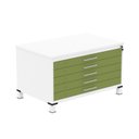 Ver imagem 2 de Mapoteca Mont 5 Gavetas 71,3cm x 120,4cm Aço Branco/Verde Miró