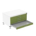 Ver imagem 4 de Mapoteca Mont 5 Gavetas 71,3cm x 120,4cm Aço Branco/Verde Miró
