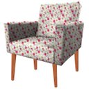 Ver imagem 2 de Kit 2 Poltrona Decorativa Nina e Puff e Almofada Suede Floral 23