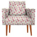 Ver imagem 3 de Kit 2 Poltrona Decorativa Nina e Puff e Almofada Suede Floral 23